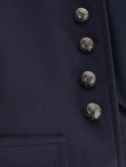 Veste en suédine style officier - Marine - 3