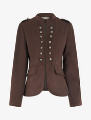 Veste en suédine style officier - Marron - 1