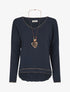 Pull fin à bords irisés - Marine - 5