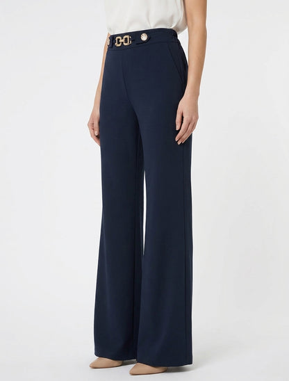Pantaloni ampi a vita alta gioiello - Marina
