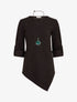 Pull long côtelé et asymétrique - Noir - 4