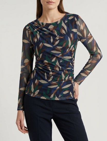 Top in tulle stampato astratto - Marina