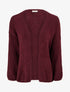 Gilet ouvert en maille épaisse coupe ample - Lie de vin - 1