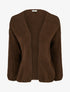 Gilet ouvert en maille épaisse coupe ample - Marron - 1