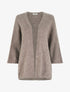 Gilet ouvert en maille épaisse à manches chauve-souris - Taupe - 1