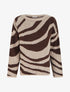 Pull coupe carrée à motif zèbre - Marron - 1