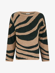 Pull coupe carrée à motif zèbre - Noir - 1