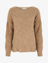 Pull ample en maille fantaisie ajourée - Camel - 1