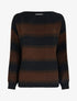 Pull coupe carrée à rayures fantaisies - Noir - 1