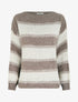 Pull coupe carrée à rayures fantaisies - Taupe - 1