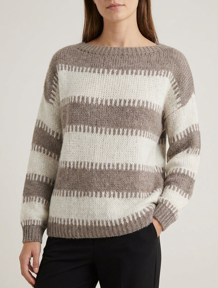 Maglia a righe fantasia con taglio quadrato - Talpa