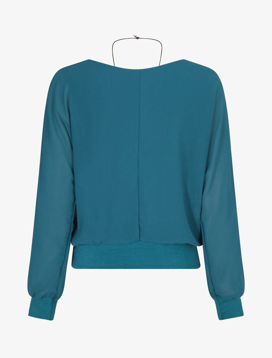 Top uni en voile - Bleu canard - 2