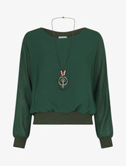 Top uni en voile - Vert sapin - 5