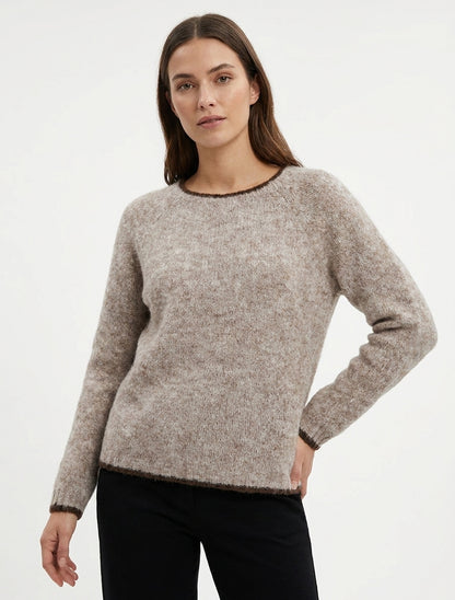 Maglione in misto lana con bordo a contrasto - Talpa