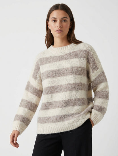 Maglione ampio a righe in misto lana - Talpa