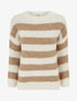Pull ample à rayures en laine mélangée - Camel - 1