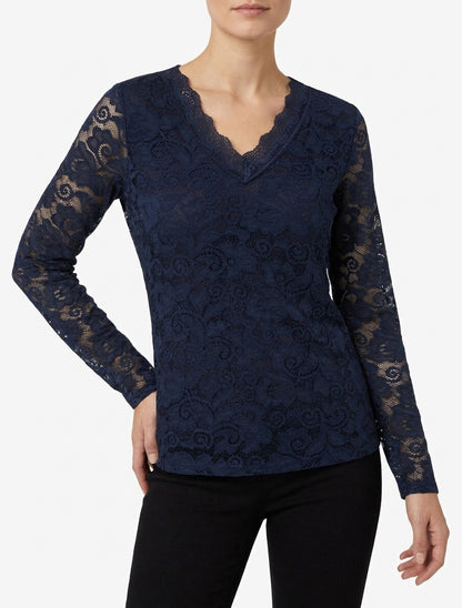 Top in pizzo con scollo a V - Marina