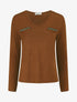 Pull fin à détails irisés - Camel - 1