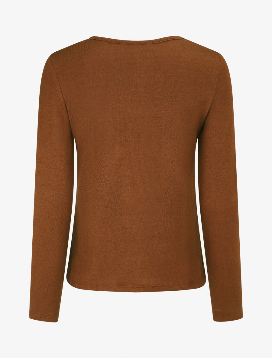 Pull fin à détails irisés - Camel - 2