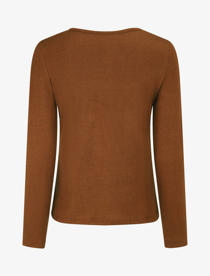 Pull fin à détails irisés - Camel - 2