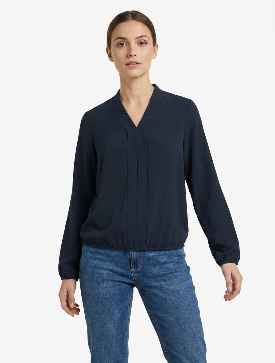 Top a maniche lunghe con scollo a V - Marina