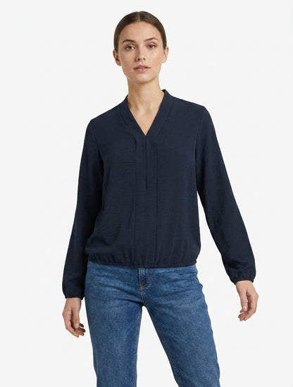 Top a maniche lunghe con scollo a V - Marina