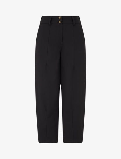 Pantalon uni à fermeture boutonnée - Noir - 1