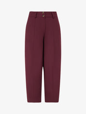 Pantalon uni à fermeture boutonnée - Lie de vin - 1