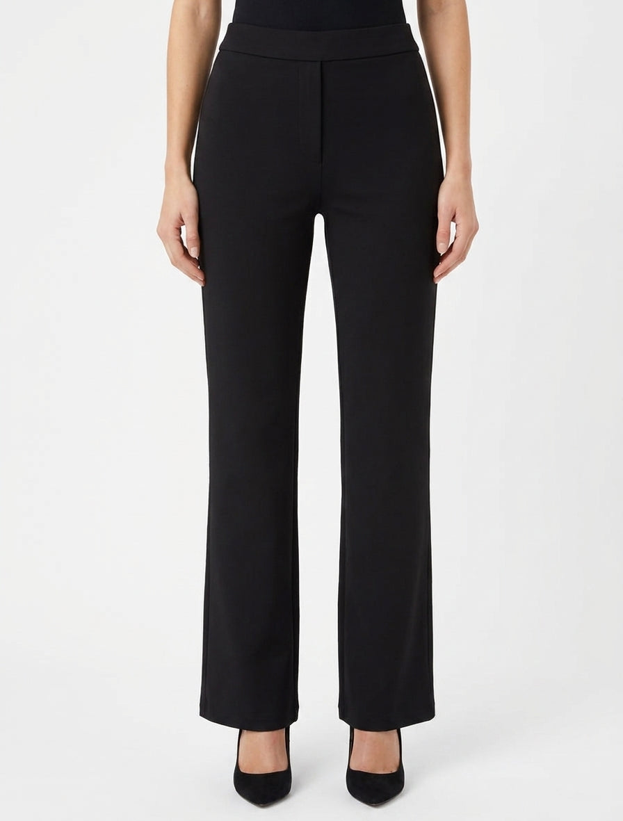 Pantalone tinta unita taglio dritto - Nero