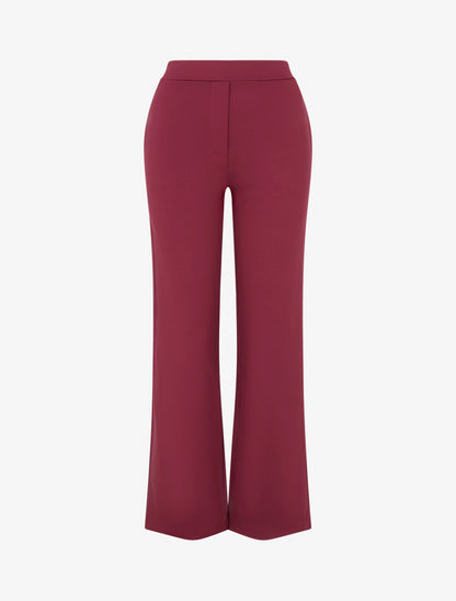 Pantalon uni coupe droite - Bordeaux - 1