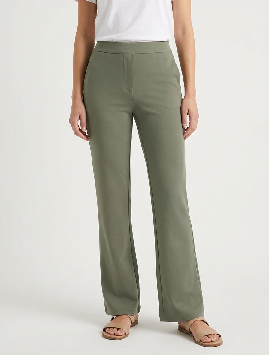 Pantalone tinta unita taglio dritto - Cachi