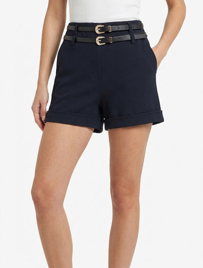 Short dritto con orlo e 2 cinture - Marina