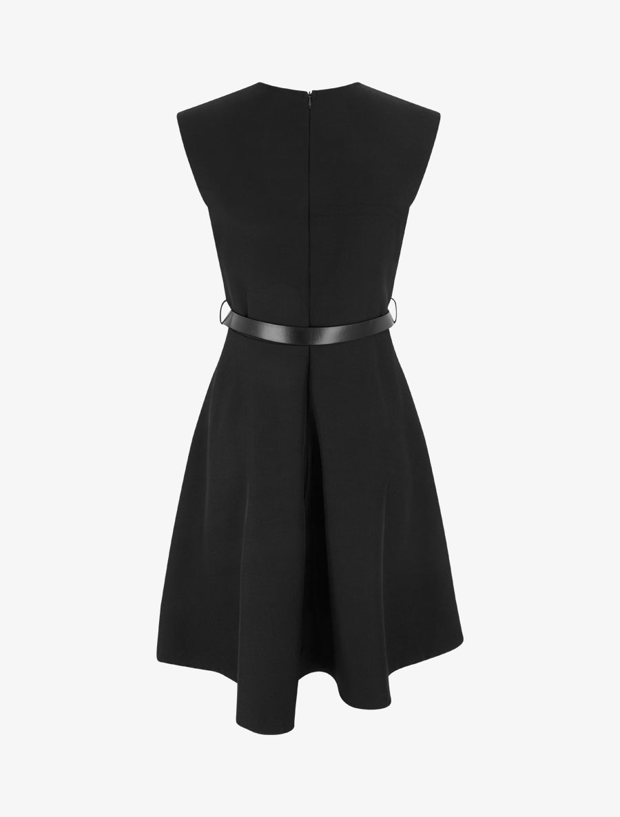 Robe patineuse sans manches à col cache-coeur - Noir - 2