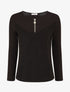 Pull bimatière à encolure zippée - Noir - 4
