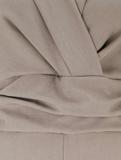 Combinaison manches longues à taille effet drapé - Taupe - 3