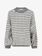 Pull ample en mohair mélangé à motif style écaille - Gris - 1