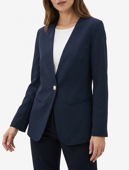 Blazer a tinta unita con bottoni - Marina