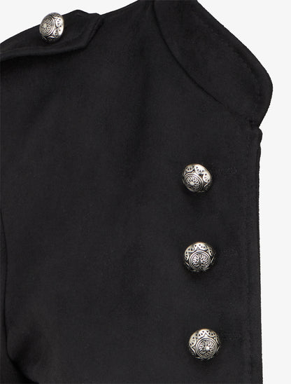 Veste en suédine style officier - Noir - 3