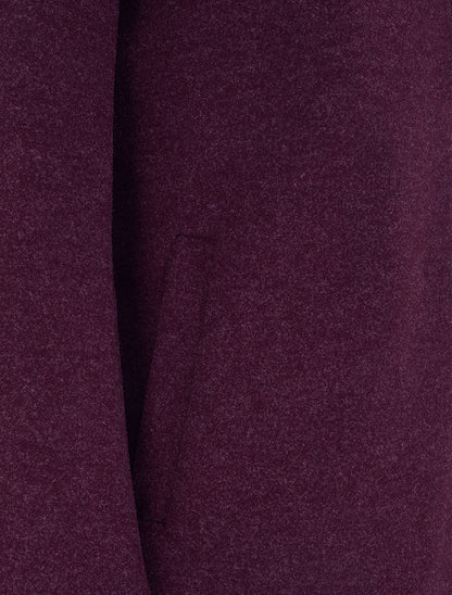 Manteau feutré à capuche et zip asymétrique - Lie de vin - 3
