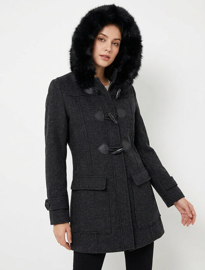 Cappotto montgomery semplice con cappuccio - Grigio antracite