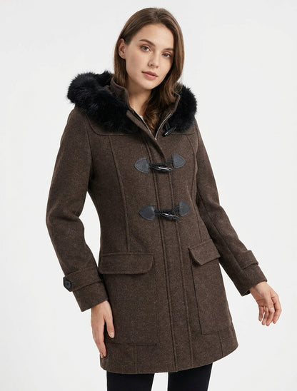 Cappotto montgomery semplice con cappuccio - Marrone