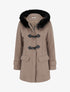 Duffle-coat uni à capuche - Taupe - 1