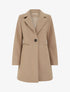 Manteau uni à col cranté - Beige foncé - 1