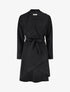 Trench long uni en suédine - Noir - 1