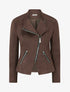 Veste style perfecto en suédine - Marron - 1