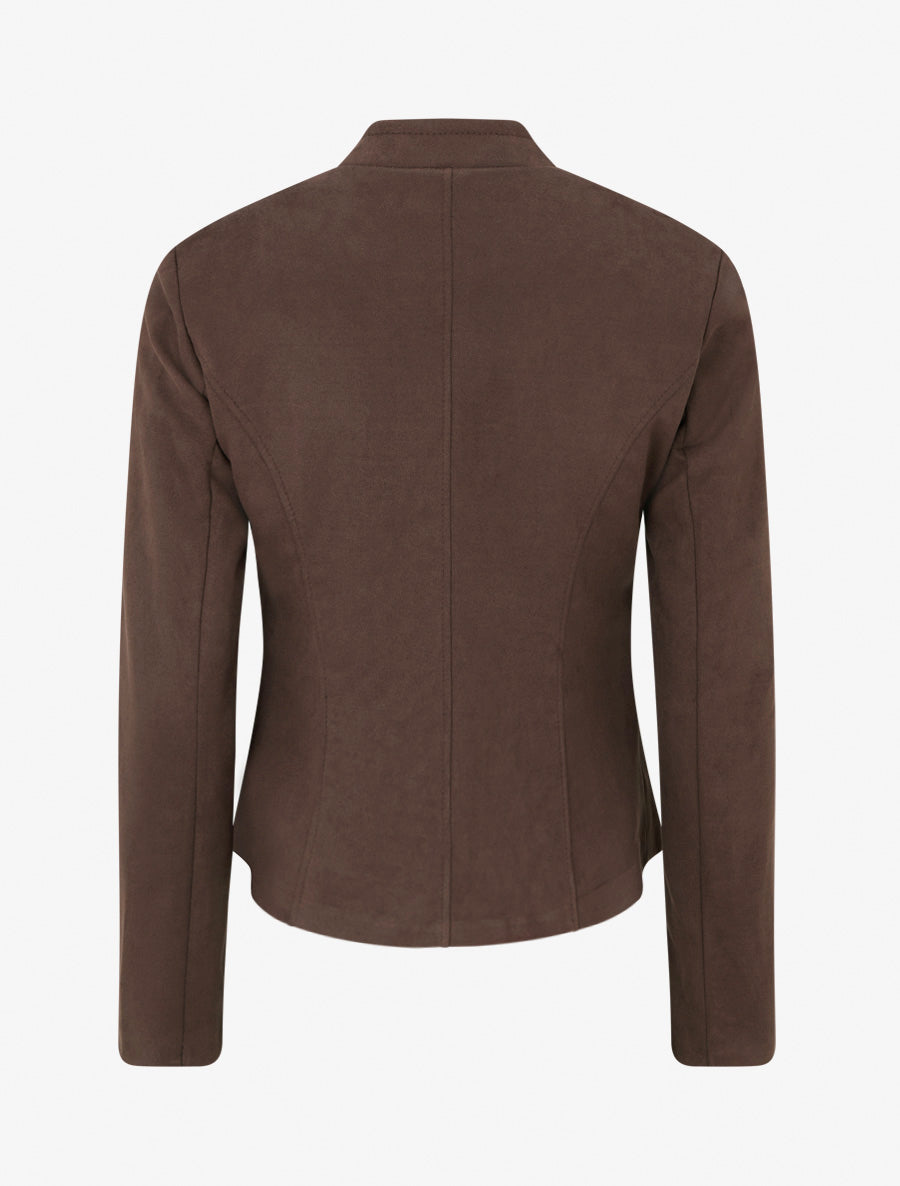Veste style perfecto en suédine - Marron - 2