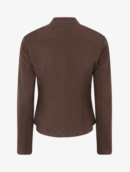 Veste style perfecto en suédine - Marron - 2