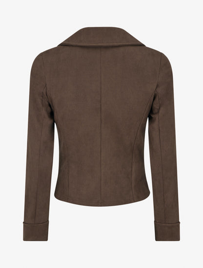 Veste en suédine à fermeture zippée - Marron - 2