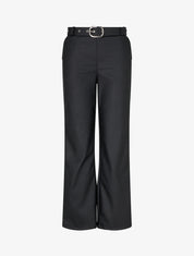 Pantalon droit uni en simili - Noir - 1