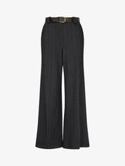 Pantalon ample à rayures - Noir - 1